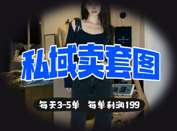 私域卖套图每天3-5单，每单利润99-华创副业项目资源站
