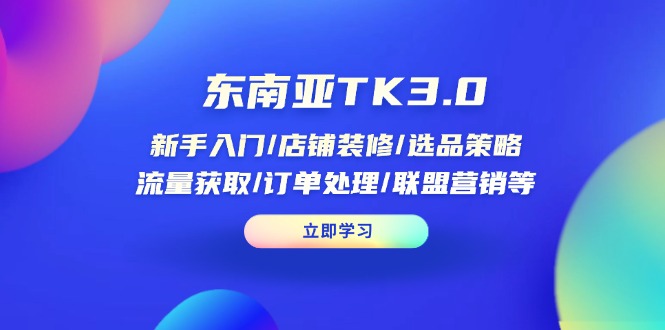 （14208期）东南亚TK3.0：新手入门/店铺装修/选品策略/流量获取/订单处理/联盟营销等-华创副业项目资源站