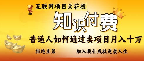 互联网项目天花板，知付付费项目，普通人如何通过卖项目月入十个，拒绝韭菜【揭秘】-华创副业项目资源站