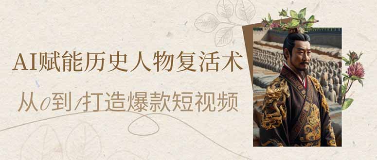 （14311期）AI赋能历史人物复活术：从0到1打造爆款短视频-华创副业项目资源站