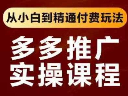 拼多多推广实操课程，从小白到精通付费玩法-华创副业项目资源站