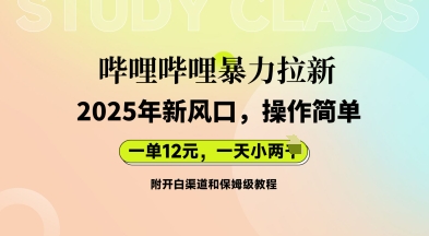 哔哩哔哩暴力拉新：2025年新风口，一单12元，一天数张(附开白渠道和保姆级教程)-华创副业项目资源站
